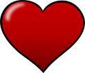 Red heart on white background